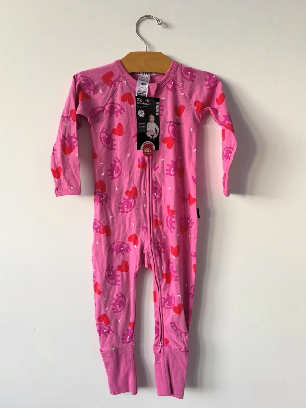 Bonds Pink Heart & Animal Print Zip-Front Kids Bodysuit